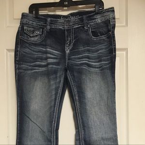 Cute bootcut with rhinestone jeans